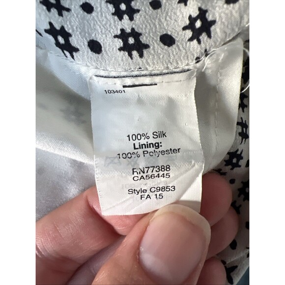 Madewell Silk Skirt Black White Hashtag Stripe Faux Wrap Tulip Mini Size Medium - Picture 8 of 9